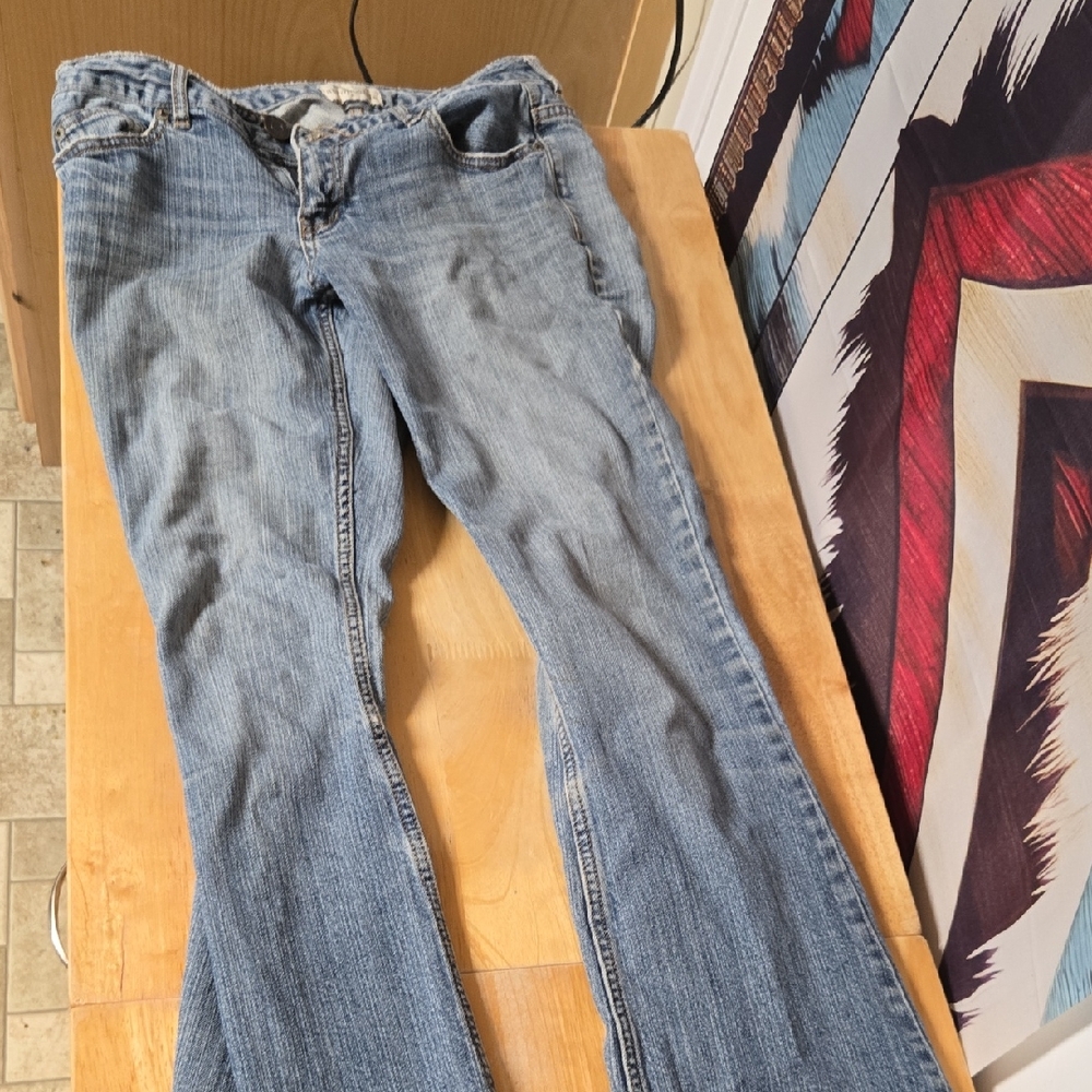 Aeropostale Light Blue Flared Jeans - Wide Leg